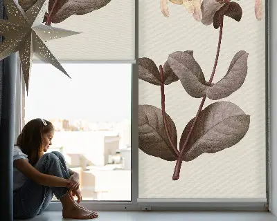 Fensterrollo innen mit Motiv herabfallende Blume