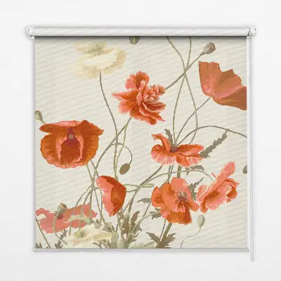 Rollo mit Mohnblumenmotiv
