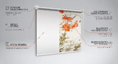Rollo mit Mohnblumenmotiv