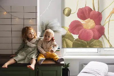 Fensterrollo mit Blumenmotiv