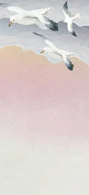 Fensterrollo mit Motiv von fliegenden Vögeln