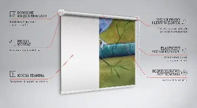 Fensterrollo mit Motiv eines Vogels auf einem Ast