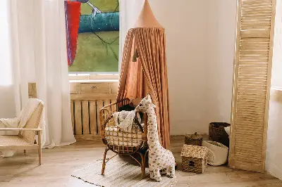 Fensterrollo mit Motiv eines Vogels auf einem Ast