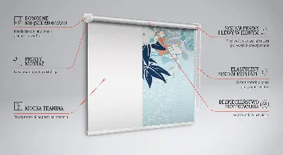 Fensterrollo mit Motiv von Reihern in Blumen