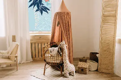 Fensterrollo mit Motiv von Reihern in Blumen