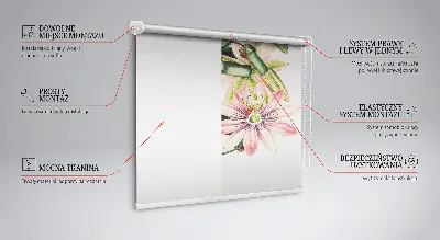 Rollo Fenster mit Motiv einer rosa Blume