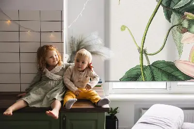 Rollo Fenster mit Motiv einer rosa Blume