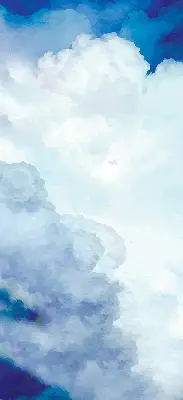 Fensterrollo mit Wolkenmotiv
