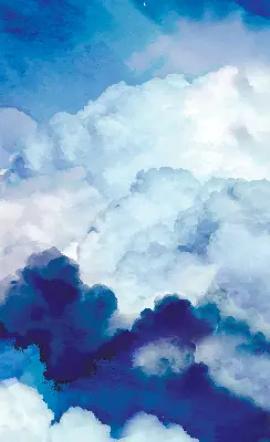 Fensterrollo mit Wolkenmotiv