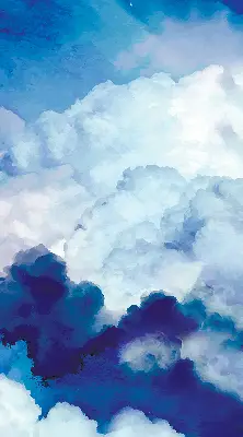 Fensterrollo mit Wolkenmotiv