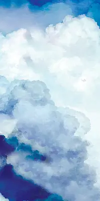 Fensterrollo mit Wolkenmotiv