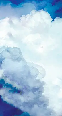 Fensterrollo mit Wolkenmotiv