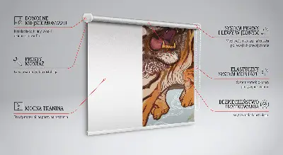 Rollo Fenster mit Motiv Tiger in Blumen