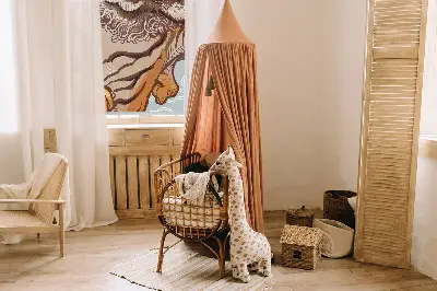 Rollo Fenster mit Motiv Tiger in Blumen