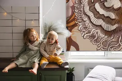 Rollo Fenster mit Motiv Tiger in Blumen