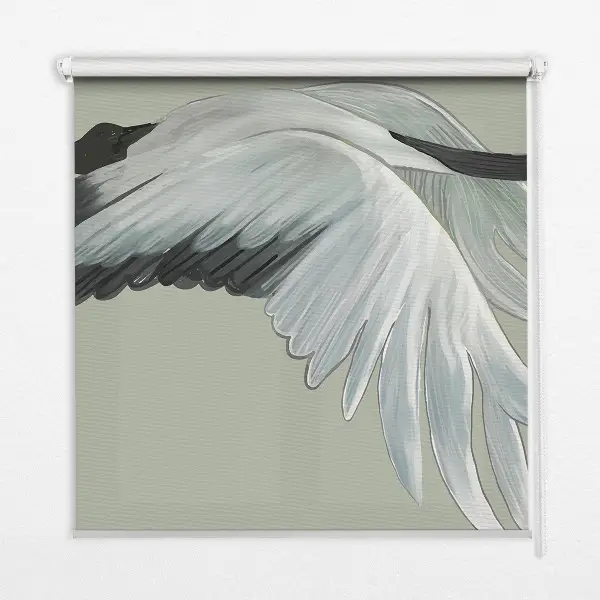 Fensterrollo mit Motiv Kranich im Flug