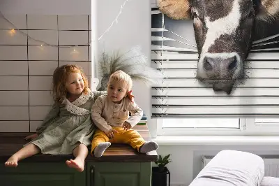 Fensterrollo mit Kuhmotiv