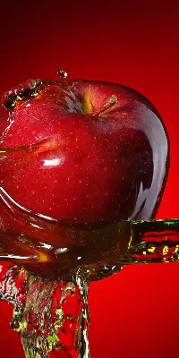 Verdunkelungsrollo Roter Apfel in der Tiefe