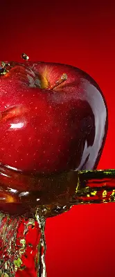 Verdunkelungsrollo Roter Apfel in der Tiefe