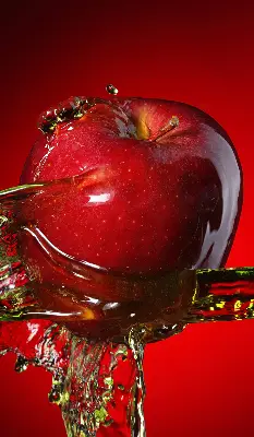 Verdunkelungsrollo Roter Apfel in der Tiefe