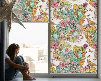 Fenster rollo Farbenfrohes Naturmuster