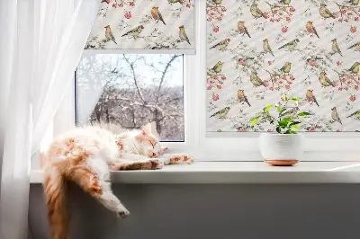 Fenster rollo Vögel auf den Zweigen