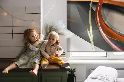Rollo lichtundurchlässig Orange Linienmuster