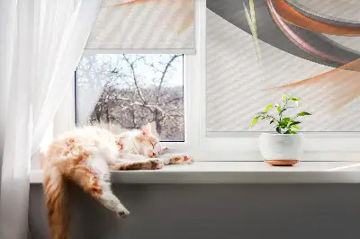 Rollo lichtundurchlässig Orange Linienmuster