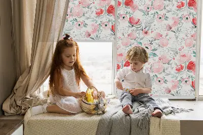 Fenster rollo Rosa Mohnblume