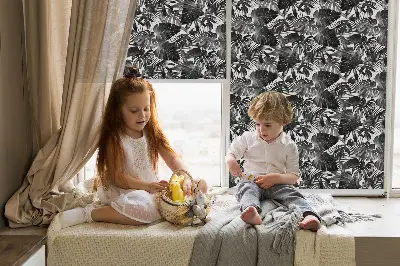 Fenster rollo Graue Blätter