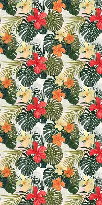 Rollo lichtundurchlässig Tropische Blumen und Blätter