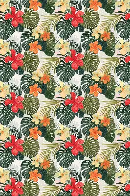 Rollo lichtundurchlässig Tropische Blumen und Blätter
