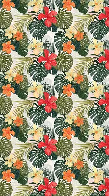 Rollo lichtundurchlässig Tropische Blumen und Blätter