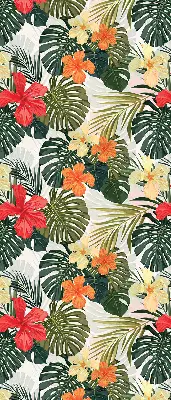 Rollo lichtundurchlässig Tropische Blumen und Blätter
