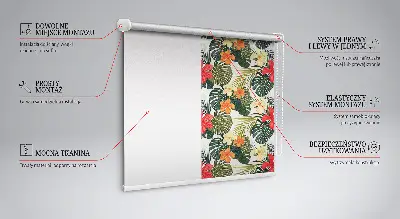 Rollo lichtundurchlässig Tropische Blumen und Blätter