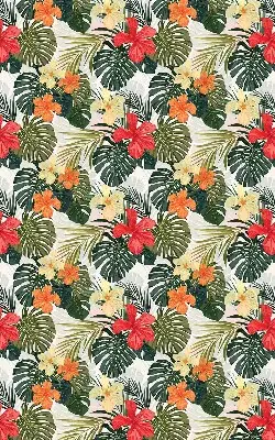 Rollo lichtundurchlässig Tropische Blumen und Blätter