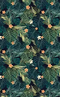 Verdunkelungsrollo Tropische Blätter und Blüten