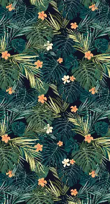 Verdunkelungsrollo Tropische Blätter und Blüten