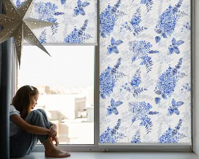 Fenster rollo Blaue Blumen