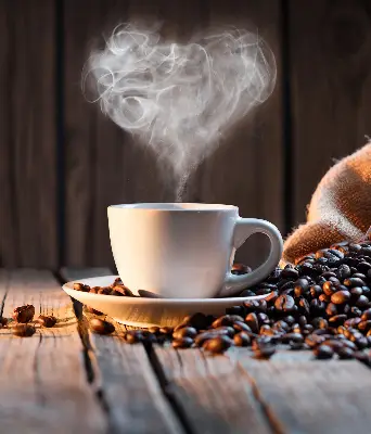 Fenster rollo Eine Tasse Kaffee