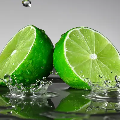 Rollo lichtundurchlässig Limetten im Wasser