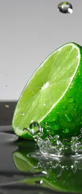 Rollo lichtundurchlässig Limetten im Wasser