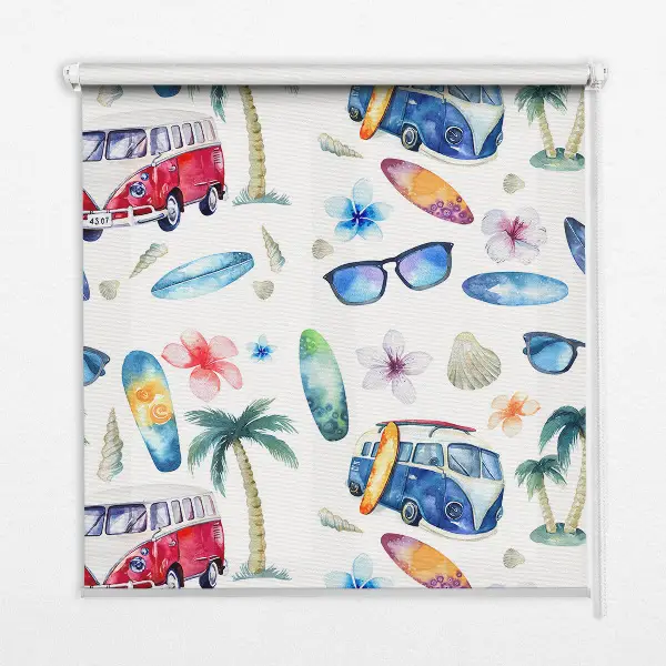 Rollo lichtundurchlässig Autos und Palmen aus Hawaii