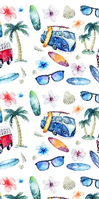 Rollo lichtundurchlässig Autos und Palmen aus Hawaii