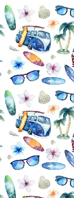 Rollo lichtundurchlässig Autos und Palmen aus Hawaii