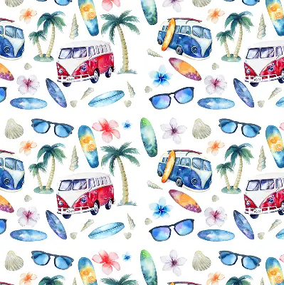 Rollo lichtundurchlässig Autos und Palmen aus Hawaii