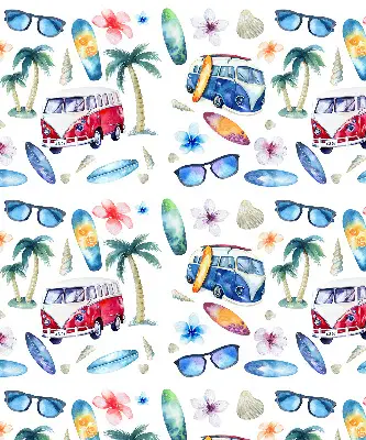 Rollo lichtundurchlässig Autos und Palmen aus Hawaii