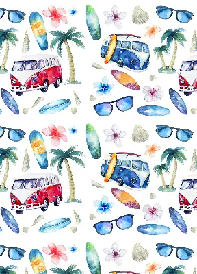 Rollo lichtundurchlässig Autos und Palmen aus Hawaii