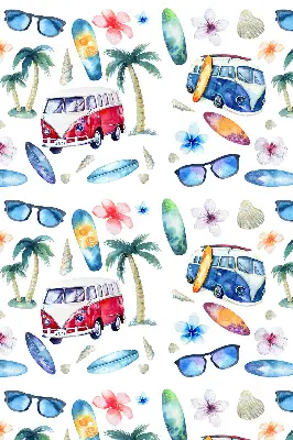 Rollo lichtundurchlässig Autos und Palmen aus Hawaii