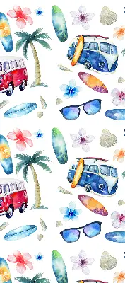 Rollo lichtundurchlässig Autos und Palmen aus Hawaii